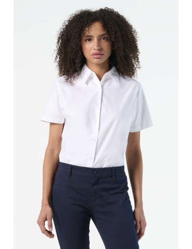 SOL-16030-Womens Oxford-Blouse Elite Short Sleeve
